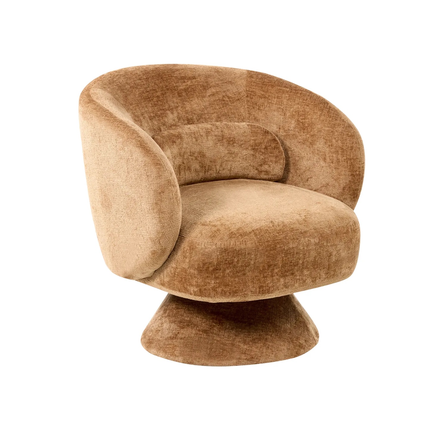 Sillón giratorio LIEKSA Chenilla Marrón dorado