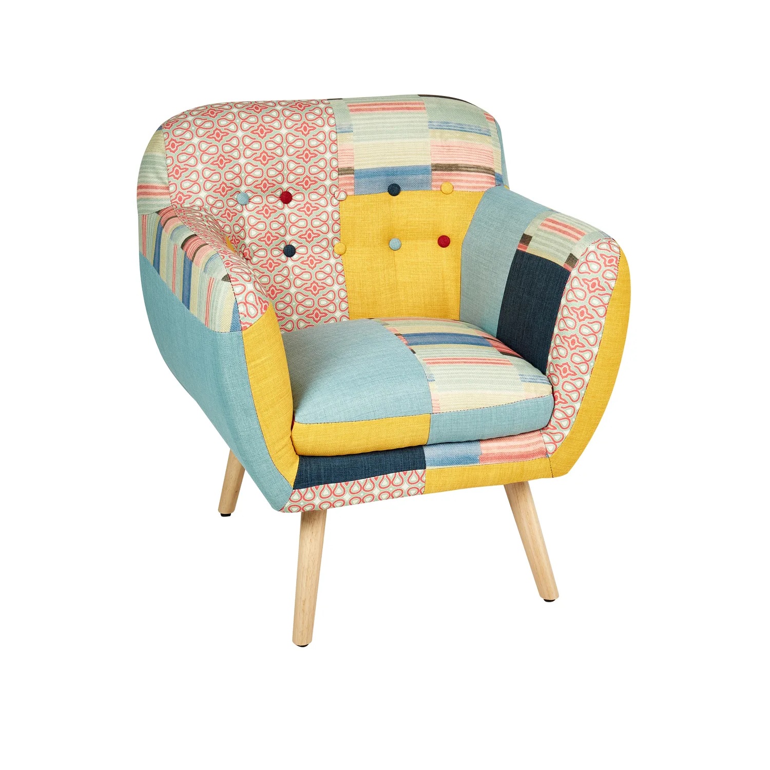 Sillón orejero MOLDE Tela Azul