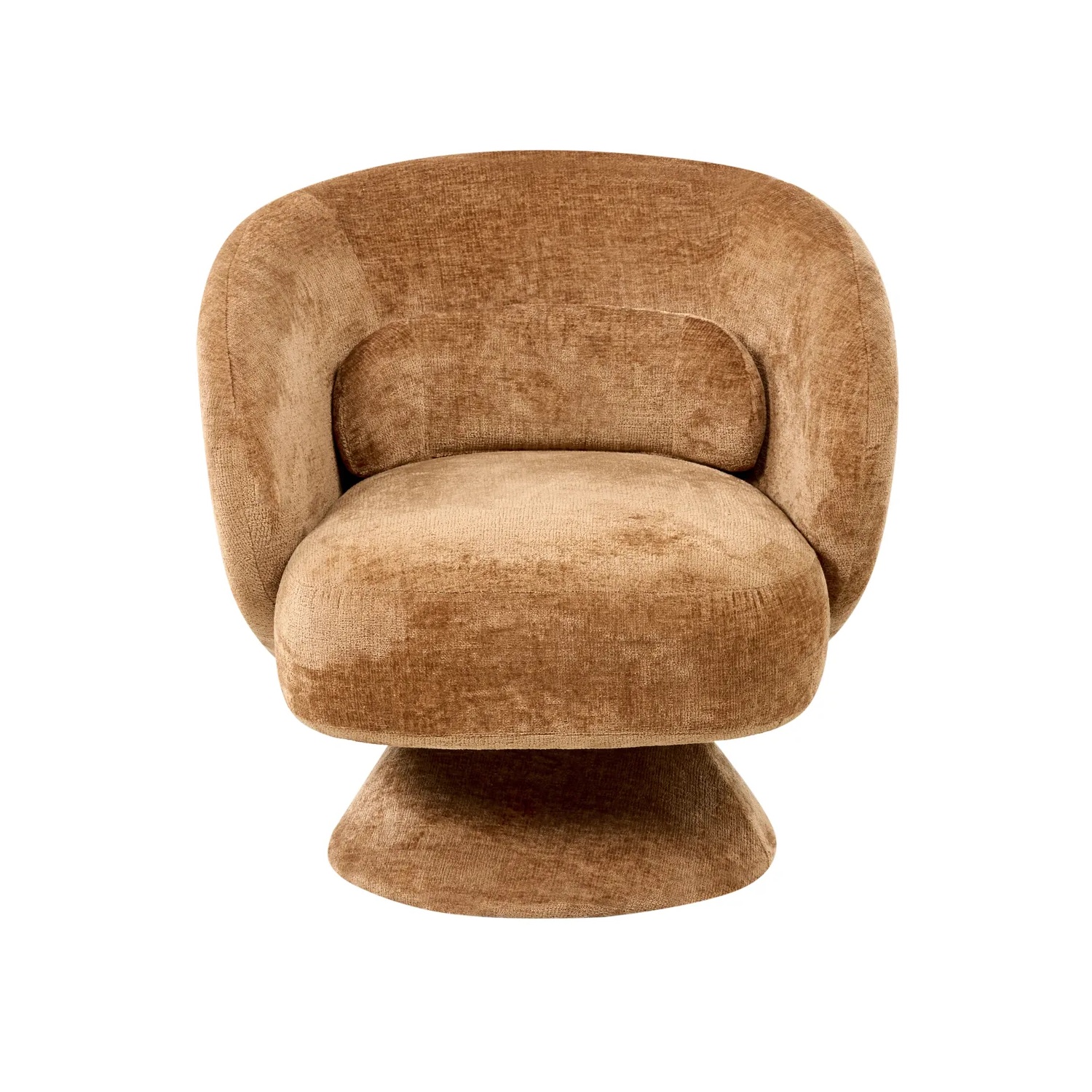 Sillón giratorio LIEKSA Chenilla Marrón dorado - Imagen 2