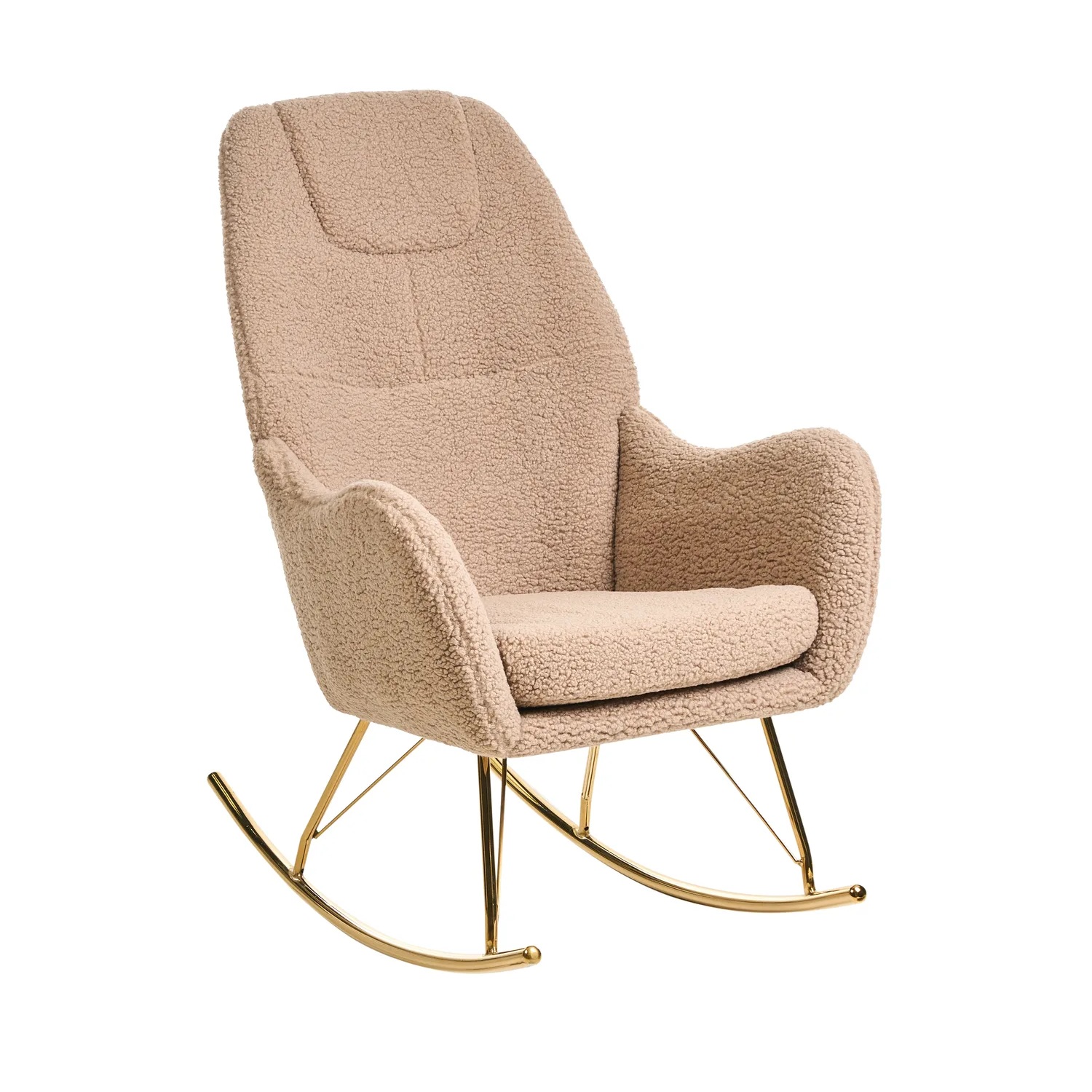 Mecedora GULSELE Bouclé Beige - Imagen 2