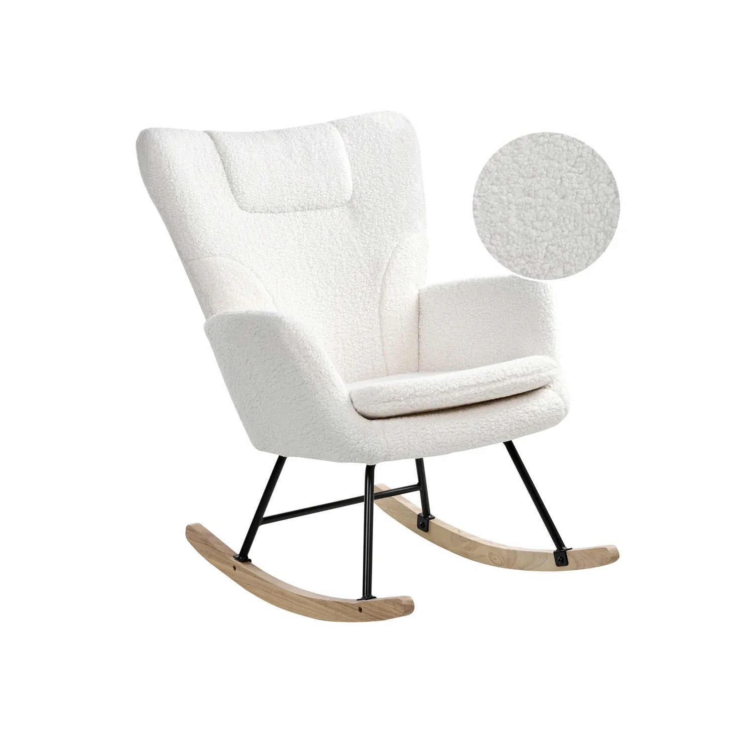 Mecedora SANDVE Bouclé Blanco
