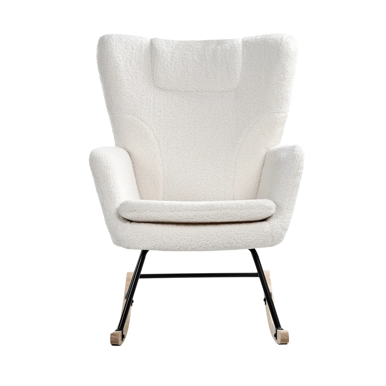 Mecedora SANDVE Bouclé Blanco - Imagen 2