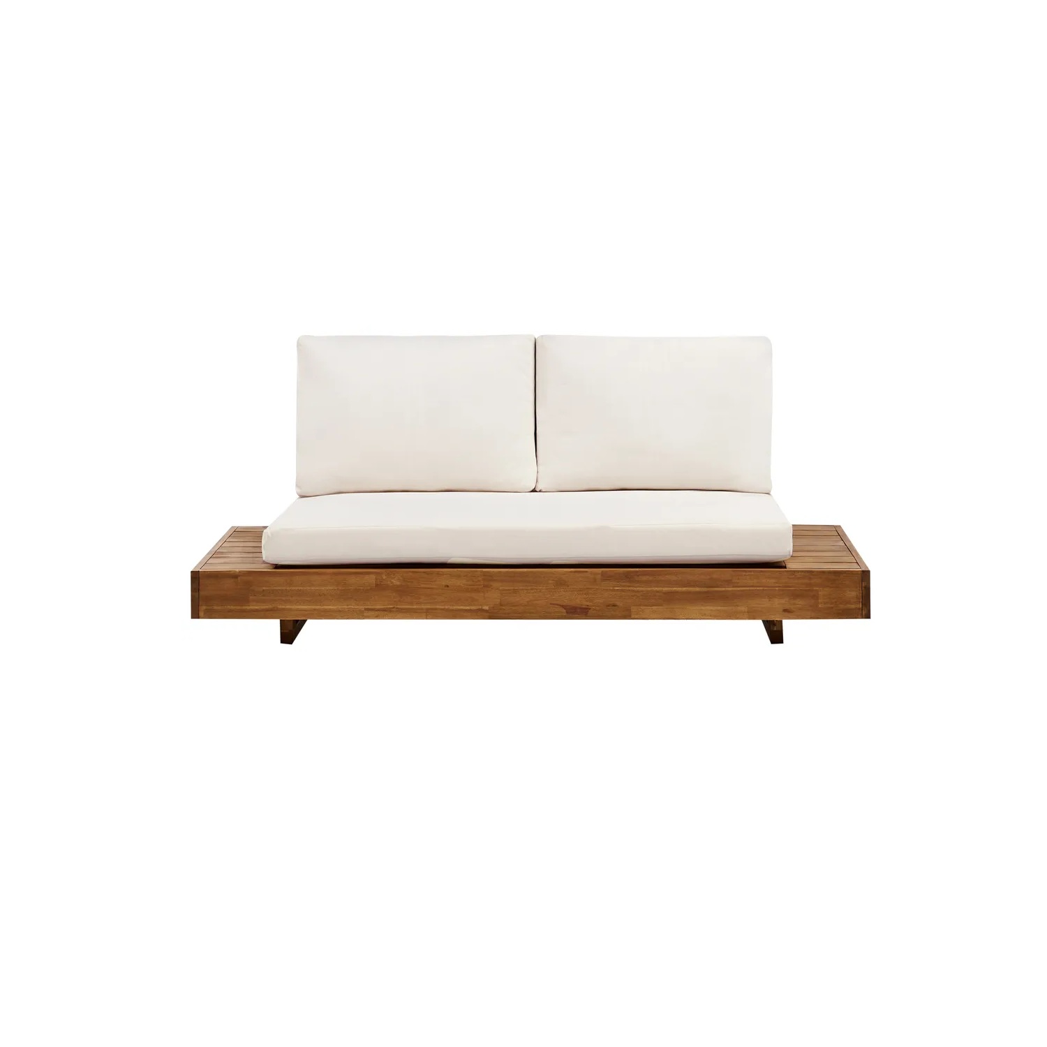 Sofá de jardín 2 plazas MARETTIMO Madera de acacia certificada Blanco crema