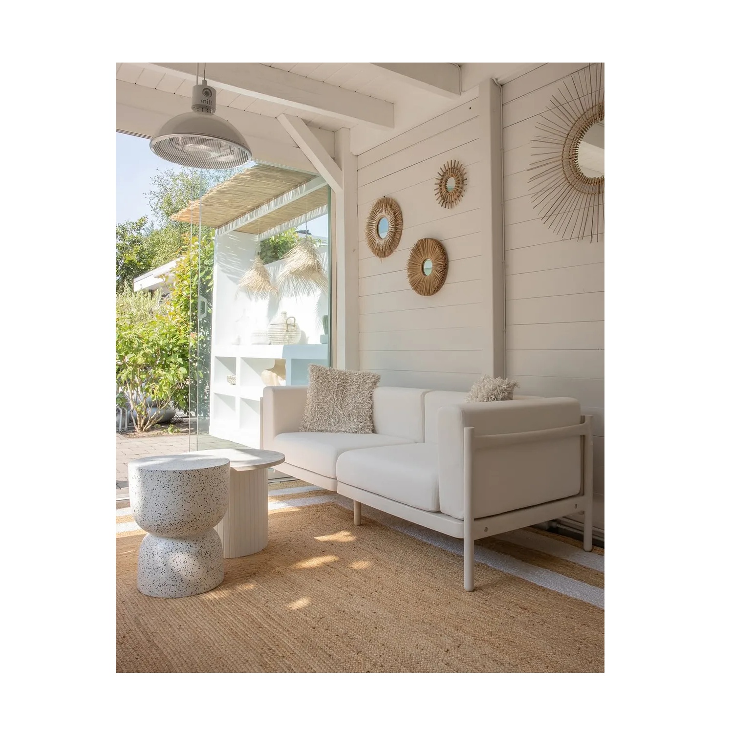 Sofá de jardín 2 plazas FERRETTI Beige claro - Imagen 2